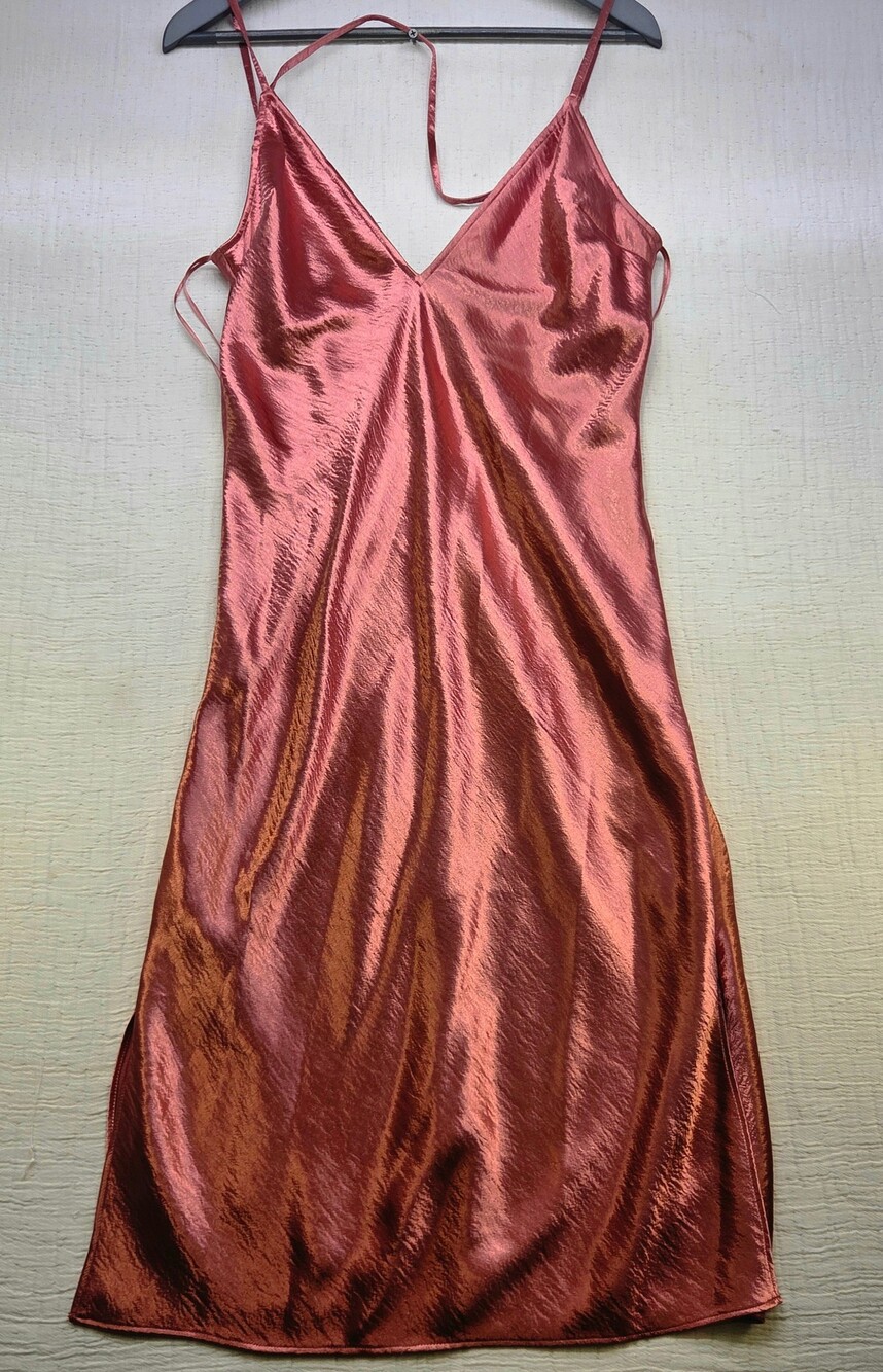 Express Satin Dress Size 12 Red Slip Style Adjustable Straps